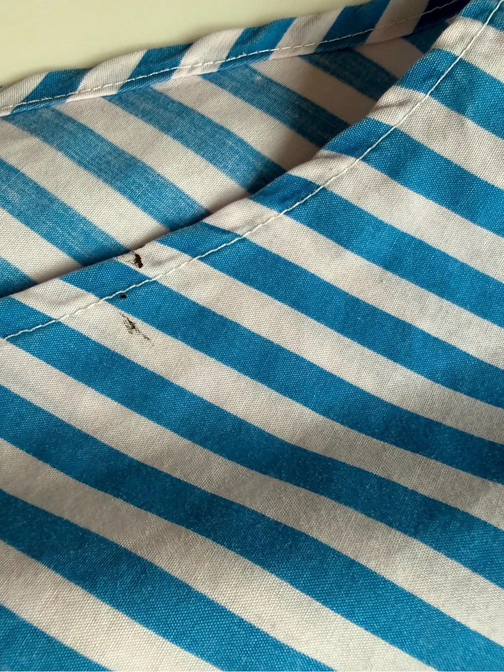 Vintage 90s Liz Thomas White & blue Striped Button Down Shirt with embroidery M - Picture 13 of 13